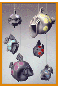 hanging ceramic fish