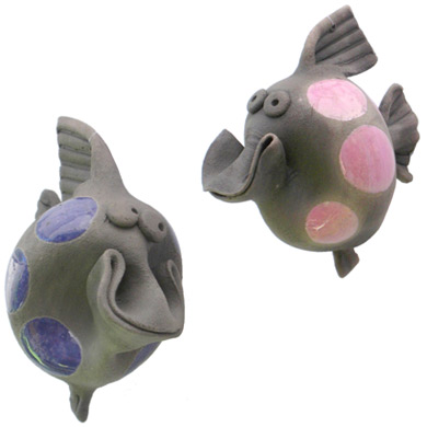 Pottery Grinning Fish