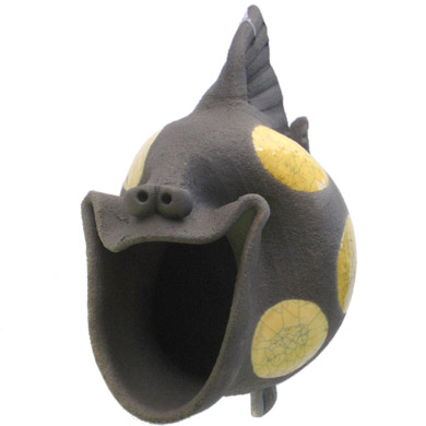 Medium Pottery Laughing Fish